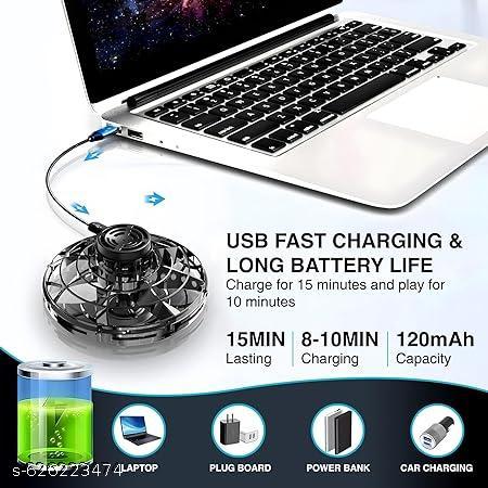 Mini UFO Spinner Flying Toy(RED), Magic Mini UFO Boomerang Mini Pro Flying Spinner Fidget Toys for Boys Girls, Kids Adult Indoor Outdoor USB Rechargeable Built-in RGB Lights(RED, Pack of 1)