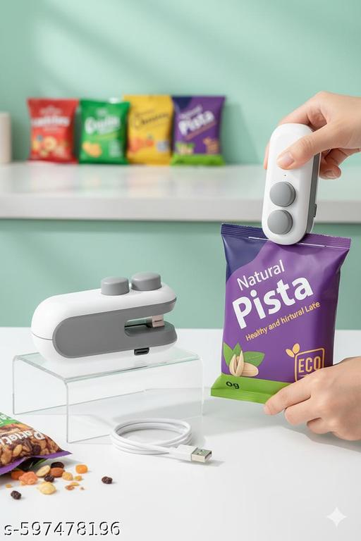Mini Portable Sealing Machine | Handy Snack Packet Sealer | Battery Operated Heat Sealer for Kitchen, Snacks & Food Storage