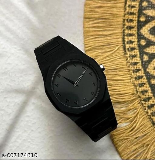Arabic Stylish Analog WristWatch Black Matte