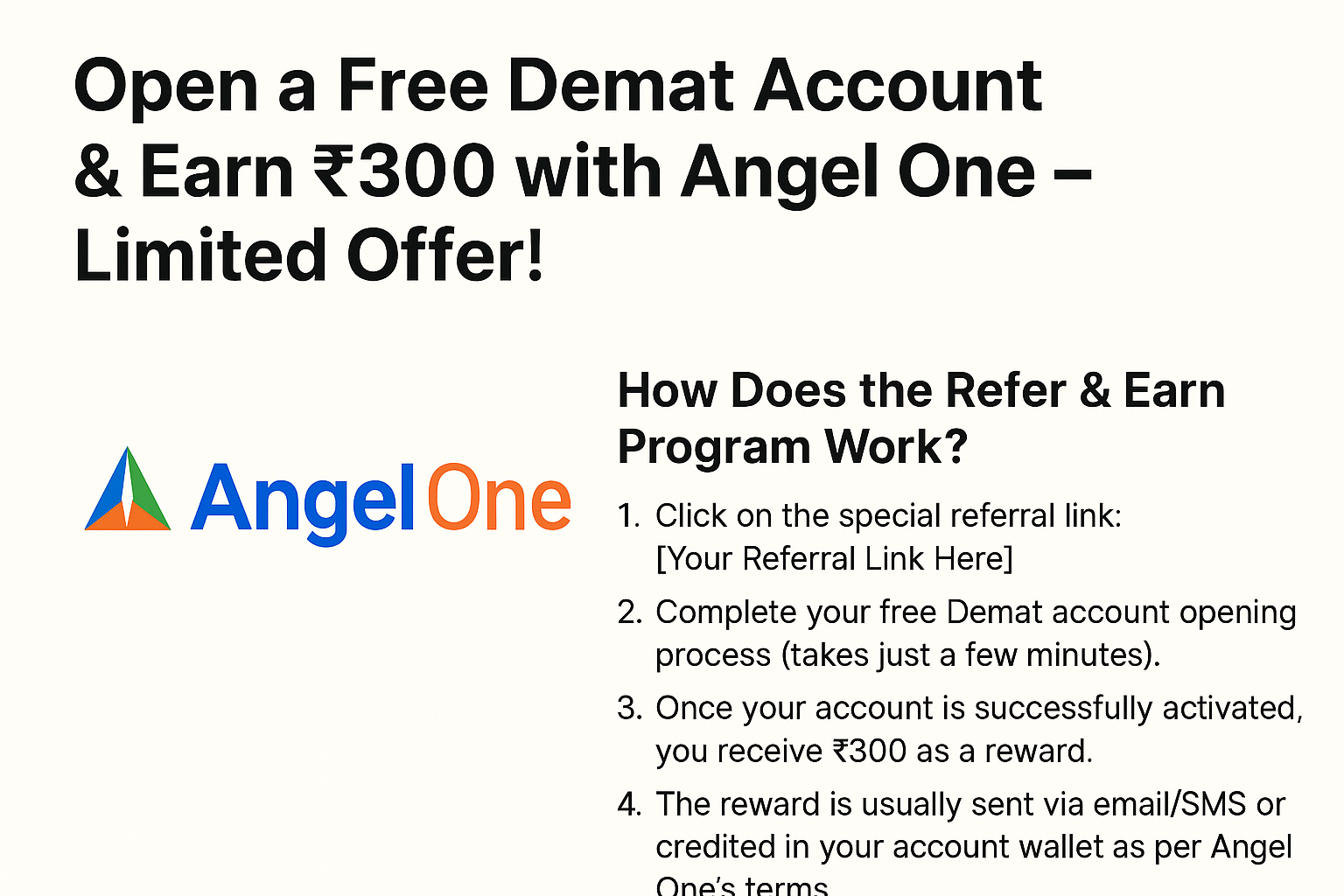 Open a Free Demat Account & Get ₹300 Reward – Angel One Offer! 2 image